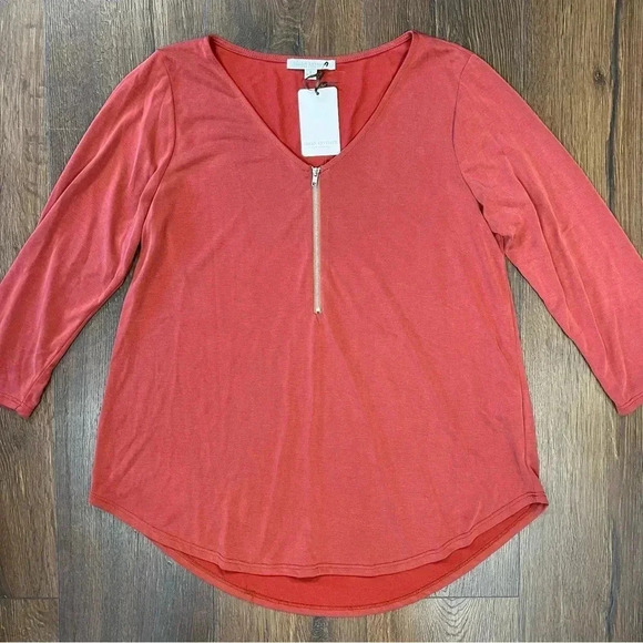 🆕 Green Envelope rust zipper shirt SZ LG - Picture 1 of 4